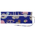 Hand-drawn-cute-sloth-pattern-background Roll Up Canvas Pencil Holder (M) View2