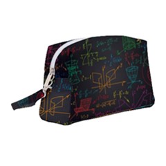 Mathematical-colorful-formulas-drawn-by-hand-black-chalkboard Wristlet Pouch Bag (medium) by Salman4z