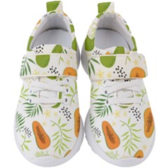 Seamless-tropical-pattern-with-papaya Kids  Velcro Strap Shoes by Salman4z