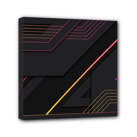Gradient-geometric-shapes-dark-background Mini Canvas 6  X 6  (stretched) by Salman4z