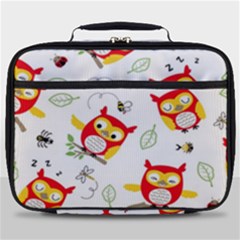 Seamless-pattern-vector-owl-cartoon-with-bugs Full Print Lunch Bag by Salman4z