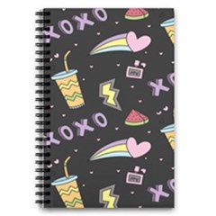 Cute-girl-things-seamless-background 5 5  X 8 5  Notebook by Salman4z