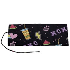 Cute-girl-things-seamless-background Roll Up Canvas Pencil Holder (s) by Salman4z