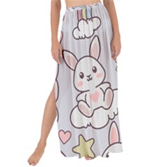 Seamless-pattern-with-cute-rabbit-character Maxi Chiffon Tie-up Sarong by Salman4z