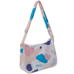 Hand-drawn-abstract-organic-shapes-background Zip Up Shoulder Bag by Salman4z