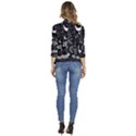 Vector-set-sketch-drawn-with-space Women s 3/4 Sleeve Ruffle Edge Open Front Jacket View4