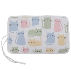 Cute-cat-colorful-cartoon-doodle-seamless-pattern Pen Storage Case (m) by Salman4z