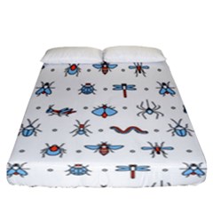 Insects-icons-square-seamless-pattern Fitted Sheet (california King Size) by Salman4z
