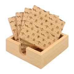 Insects-icons-square-seamless-pattern Bamboo Coaster Set by Salman4z