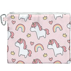 Cute-unicorn-rainbow-seamless-pattern-background Canvas Cosmetic Bag (xxxl) by Salman4z