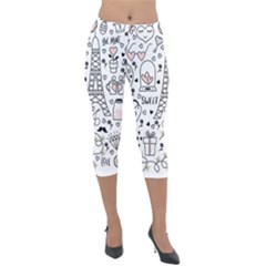 Big-collection-with-hand-drawn-objects-valentines-day Lightweight Velour Capri Leggings  by Salman4z