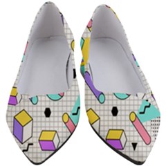 Tridimensional-pastel-shapes-background-memphis-style Women s Block Heels  by Salman4z