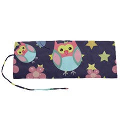 Owl-stars-pattern-background Roll Up Canvas Pencil Holder (s) by Salman4z