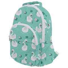 Elegant Swan Seamless Pattern Rounded Multi Pocket Backpack by pakminggu