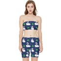 Swan Pattern Elegant Design Stretch Shorts and Tube Top Set View1