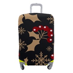 Christmas Pattern With Snowflakes Berries Luggage Cover (small) by pakminggu