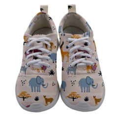Wild Animals Seamless Pattern Women Athletic Shoes by pakminggu