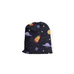 Cosmos Rockets Spaceships Ufos Drawstring Pouch (xs) by pakminggu
