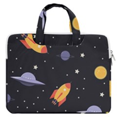 Cosmos Rockets Spaceships Ufos Macbook Pro 13  Double Pocket Laptop Bag by pakminggu