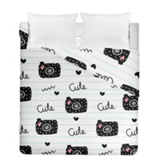 Cute Cameras Doodles Hand Drawn Duvet Cover Double Side (full/ Double Size) by pakminggu