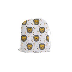 Lion Heads Pattern Design Doodle Drawstring Pouch (small) by pakminggu