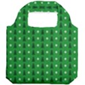 Green Christmas Tree Pattern Background Foldable Grocery Recycle Bag View2