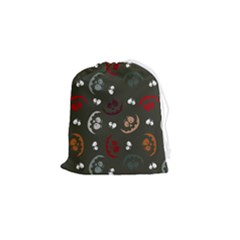 Art Halloween Pattern Creepy Design Digital Papers Drawstring Pouch (small) by pakminggu