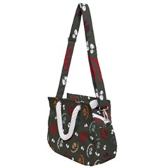 Art Halloween Pattern Creepy Design Digital Papers Rope Handles Shoulder Strap Bag by pakminggu