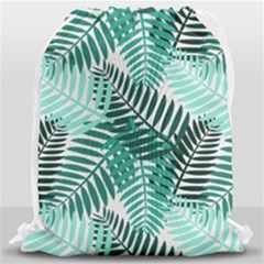 Background Pattern Texture Leaves Design Wallpaper Drawstring Bag (large) by pakminggu