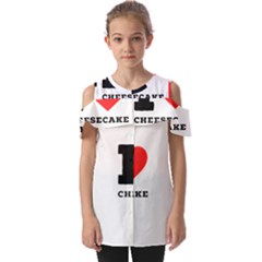 I Love Cheesecake Fold Over Open Sleeve Top by ilovewhateva