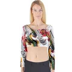 Electric Guitar Long Sleeve Crop Top by pakminggu