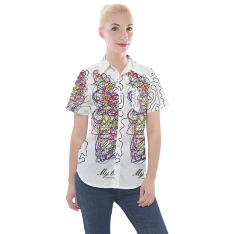 Neurodivergent Creative Smart Brain Women s Short Sleeve Pocket Shirt by pakminggu