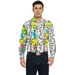 Brain Left Logic Language Science Men s Long Sleeve Pocket Shirt  by pakminggu