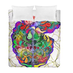 Brain Head Mind Man Silhouette Duvet Cover Double Side (full/ Double Size) by pakminggu