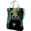 Animal Panda Forest Tree Natural Canvas Messenger Bag View1