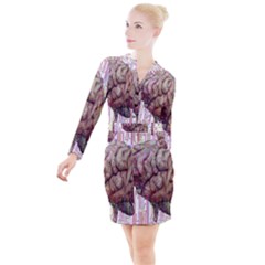 Brain Think Neurons Circuit Button Long Sleeve Dress by pakminggu