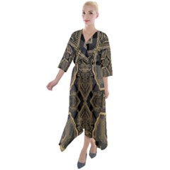 Brain Technology Data Digital Quarter Sleeve Wrap Front Maxi Dress by pakminggu
