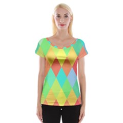 Low Poly Triangles Cap Sleeve Top by danenraven