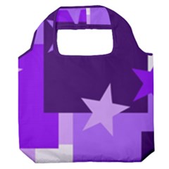 Purple Stars Pattern Shape Premium Foldable Grocery Recycle Bag by danenraven