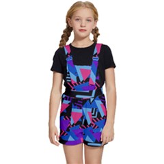 Memphis Pattern Geometric Abstract Kids  Short Overalls by danenraven