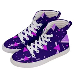 Purple Blue Geometric Pattern Men s Hi-top Skate Sneakers by danenraven