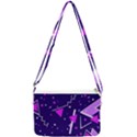 Purple Blue Geometric Pattern Double Gusset Crossbody Bag View1