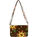 Floral Hearts Brown Green Retro Double Gusset Crossbody Bag View2