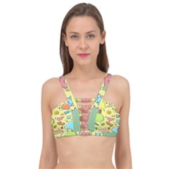 Cute Sketch Child Graphic Funny Cage Up Bikini Top by danenraven