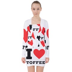 I Love Toffee V-neck Bodycon Long Sleeve Dress by ilovewhateva
