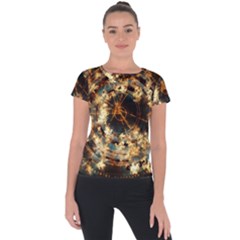 Science Fiction Background Fantasy Short Sleeve Sports Top  by danenraven
