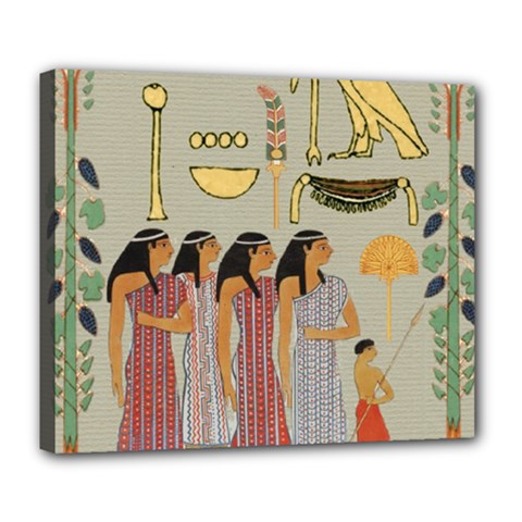 Egyptian Paper Women Child Owl Deluxe Canvas 24  X 20  (stretched) by Mog4mog4
