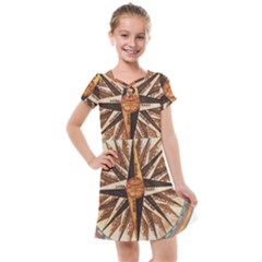 Vintage Sign Nautical Ship Compas Kids  Cross Web Dress by Mog4mog4
