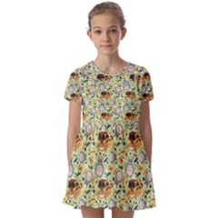 My Neighbor Totoro Pattern Kids  Short Sleeve Pinafore Style Dress by Mog4mog4