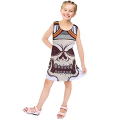 Motorcycle Helmet Skull Clip Art Cranial Skeleton Kids  Tunic Dress by Mog4mog4